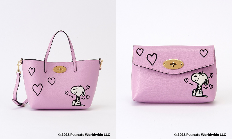 Mulberry | PEANUTS ミニ ベイズウォーター トート￥189,200
Mulberry | PEANUTS ダーリー コスメティックポーチ￥84,700