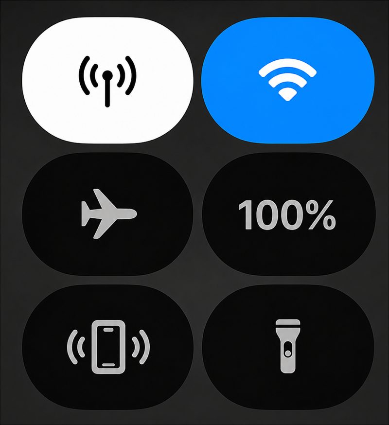 アップルウォッチのコントロールセンター表示画面
