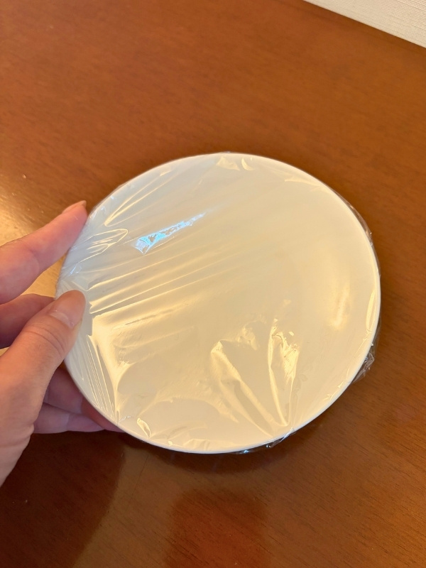 お皿にラップを張った様子