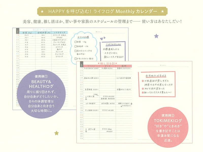 Monthlyカレンダーの書き方ページ
