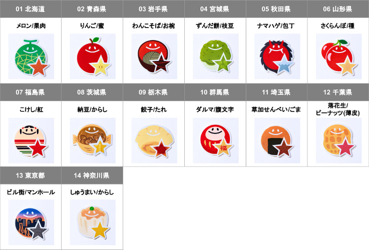 ステッカー北海道、東北、関東