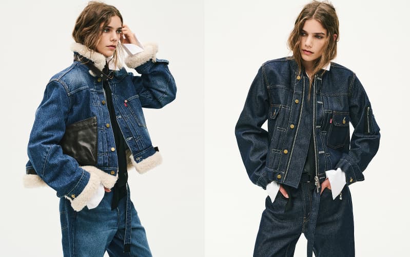 Levi's® × sacai Sherpa Jacket、Levi's® × sacai Blouson Jacketの着用例