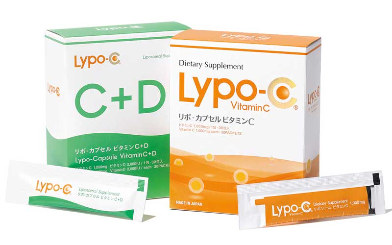 右から/スピック Lypo-C Vitamin C 30包入 ¥7,776・同 Lypo-C Vitamin C+D 30包入 ¥8,964