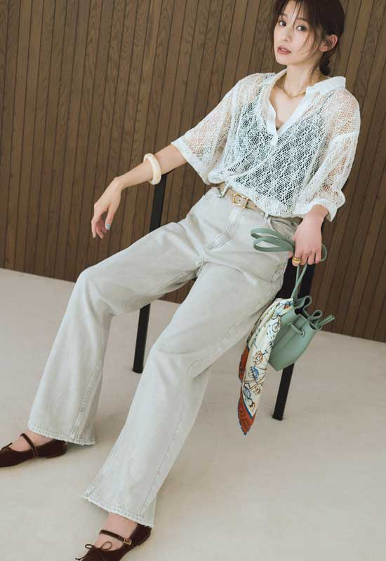 シャツ×upper hightsのデニム