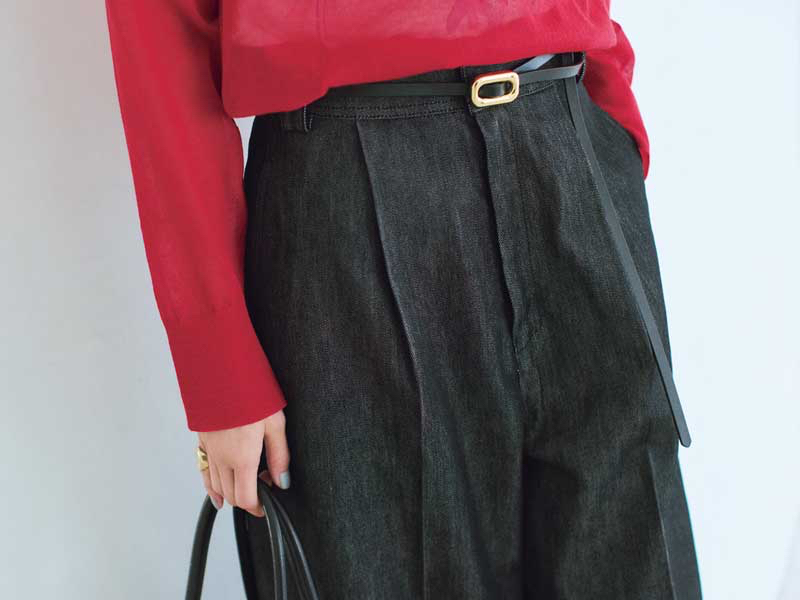 オーレムのセンタープレスデニム