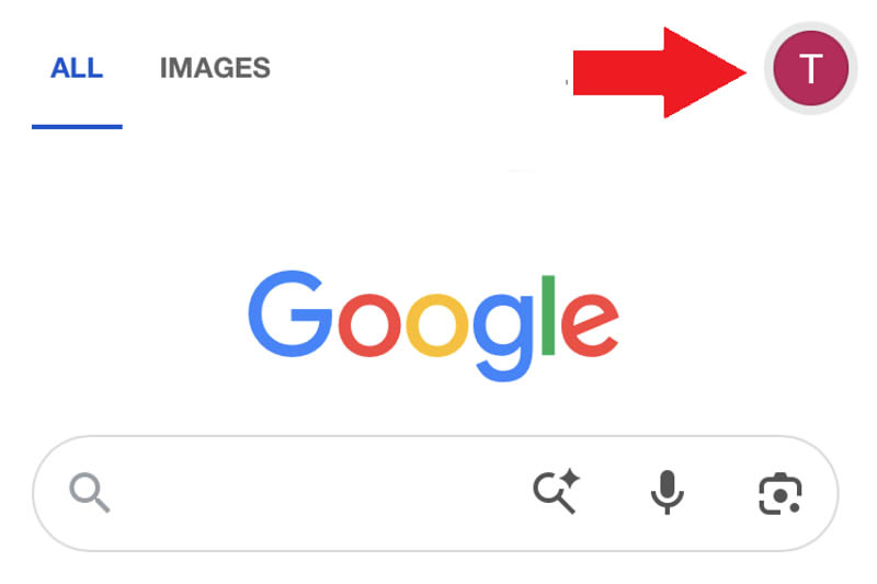 iPhone Googleアプリ　トップページ画面