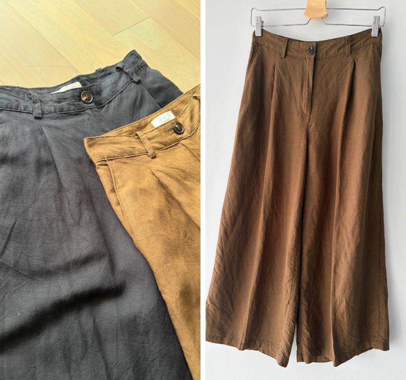 H&Mリネンブレンドアンクルレングスパンツ