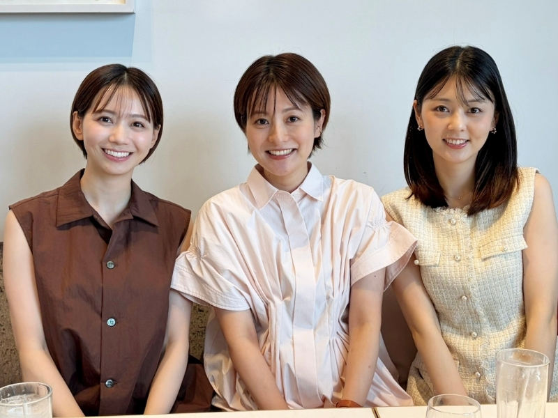徳島えりかアナ、佐藤梨那アナ、石川みなみアナ