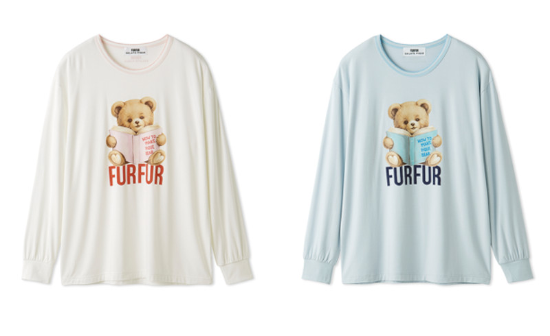 ベアプリントロングスリーブTシャツ
