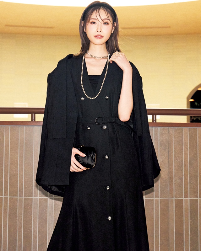 ジャケット×ロングワンピース