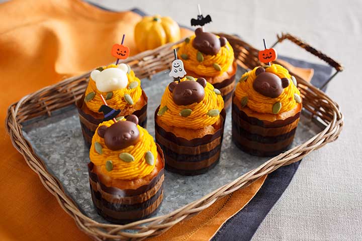 かぼちゃのリラックマカップケーキ